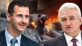 Syrský prezident Bašár Asad a šéf českého senátu Milan Štěch