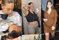 XL modelka Ashley Grahamová boří mýty o mateřství: Veřejně tasila prso a kojila