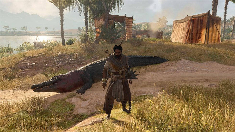 Plíživá akce Assassin&#39;s Creed Origins ze starověkého Egypta.