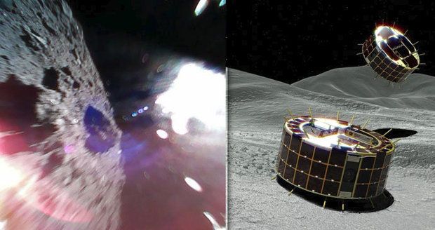 „Skákající“ roboti poslali první fotky z 280 milionů kilometrů vzdáleného asteroidu