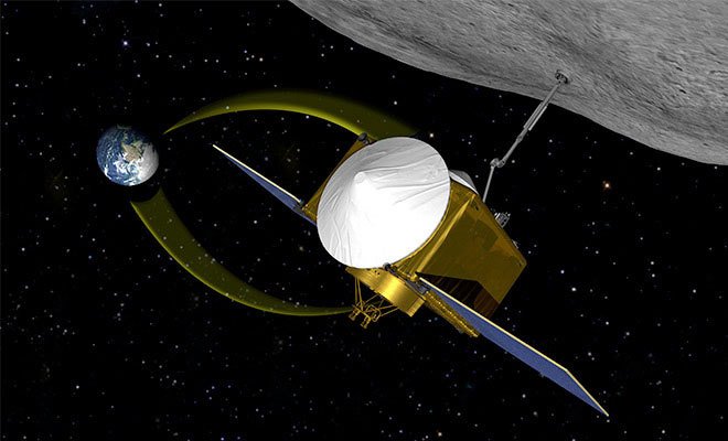 Asteroid bude sondou zachycen do speciálního vaku...