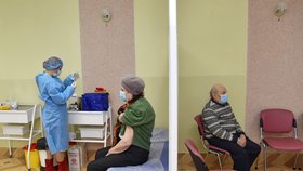Očkování proti koronaviru vakcínou AstraZeneca v ukrajinském Lvově (24. 3. 2021)