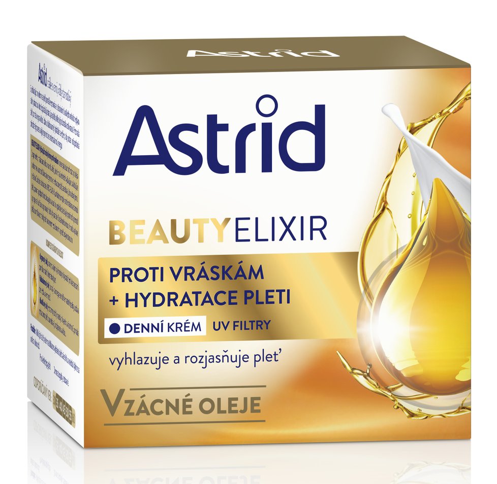 Krém proti vráskám Beauty Elixir, Astrid; 119,90 Kč. Koupíte v síti drogérií.