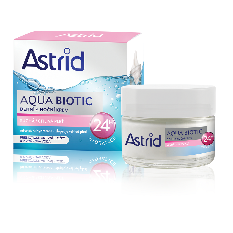 Denní hydratační krém pro suchou a citlivou pokožku Aqua Biotic, Astrid, 119 Kč (50 ml)