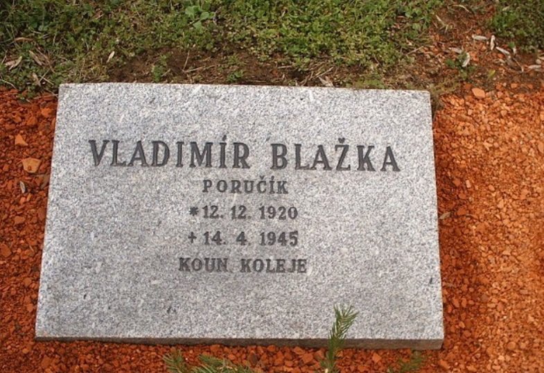 Vladimír Blažka (†25) je dnes pohřben na čestném pohřebišti Ústředního hřbitova v Brně.