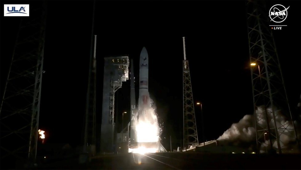 Start nové rakety Vulcan Centaur z mysu Canaveral (8. 1. 2024)
