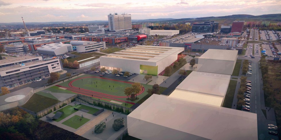 Takto má vypadat nová atletická hala v Brně, která vznikne v areálu univerzitního kampusu v Brně.