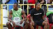 Usain Bolt a Yohan Blake při únorových závodech v jamajském Kingstonu