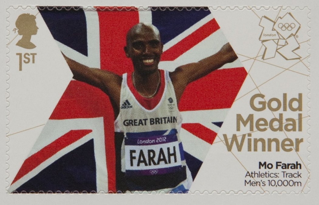 Zásluhou svých úspěchů se Mo Farah dostal ve Velké Británii i na poštovní známky