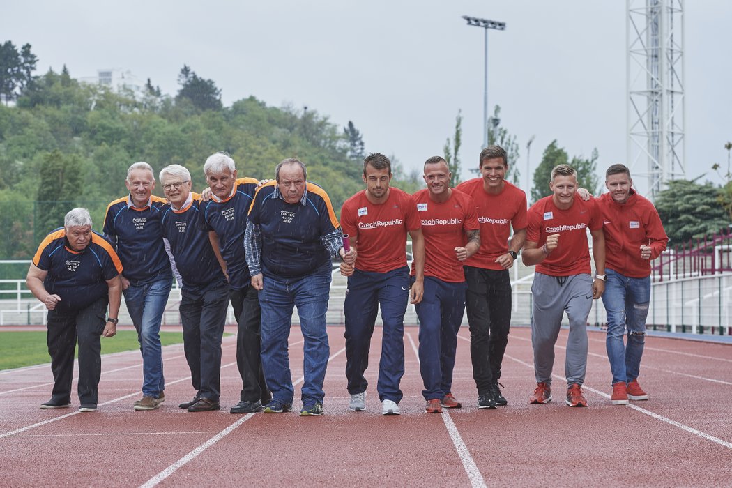 Štafeta 1972: Petr Utékal, Luděk Bohman, Jiří Kynos, Ladislav Kříž. Jaroslav Matoušek. Štafeta 2019: Zdeněk Stromšík, Jan Veleba, Jan Jirka, Dominik Záleský, Pavel Maslák.