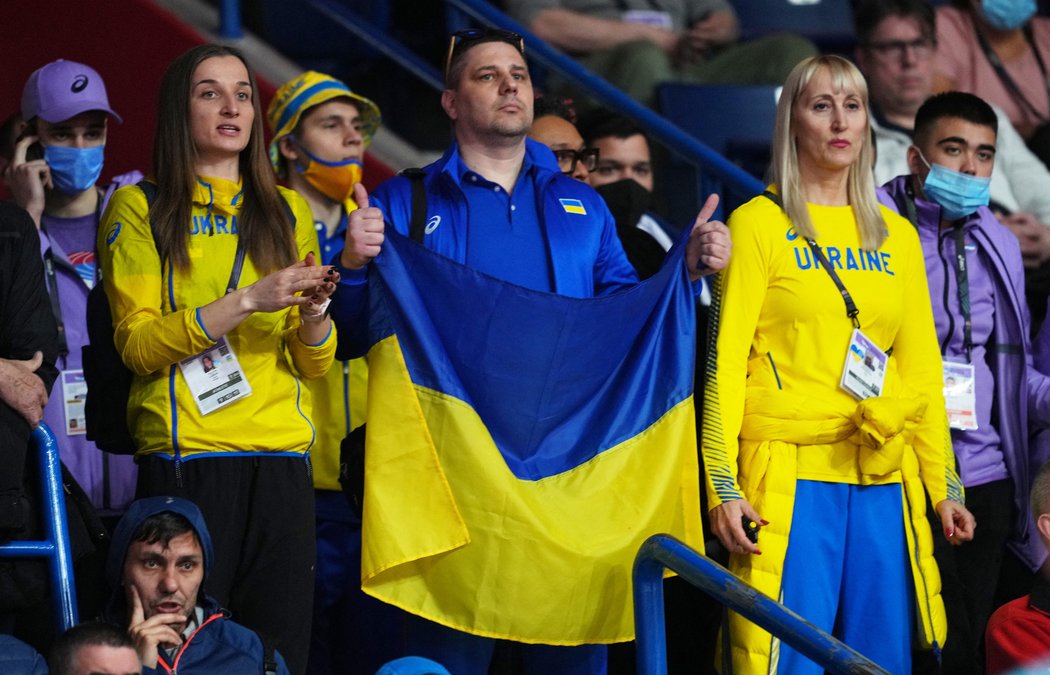 Ukrajinští fanoušci na halovém MS v atletice
