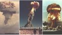 Pokusy jaderných zbraní na kolorovaných fotografiích pocházejí převážně z USA.