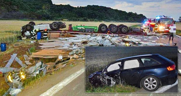 Při bouračce na západě Slovenska zemřel kamioňák († 60). Řidič Audi, který vjel do protisměru: Chtěl jsem zemřít!