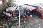 Vážná nehoda vozu Audi R8 na D5 u Nýřan na Plzeňsku