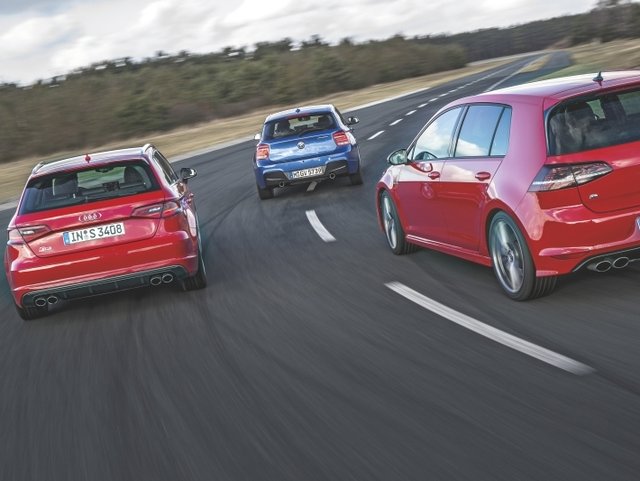 Audi S3 Sportback vs. BMW M135i xDrive vs. VW Golf R