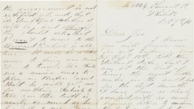 Dopis napsaný Johnem Wilkes Boothem, asistentem Lincolna