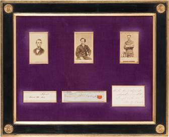 Podpisy Abrahama Lincolna, Johna Wilkese Booth a Bostona Corbetta