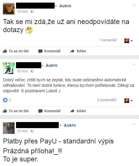 „Podstata věci je, že Aukro zdražilo z 0,20 haléře za 1 aukci a 30 dnů vystavení na 2,80 Kč. Takže ten, kdo má sběratelské věci jako známky, nálepky, knihy, nebo odznaky, a soukromě je prodává, má dneska i 5 až 10 tisíc položek za měsíc.“