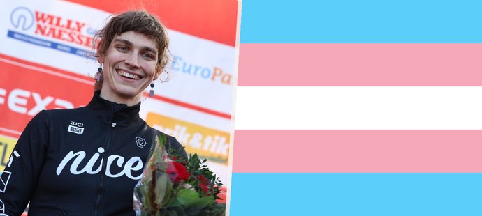 Transgender cyklistka Austin Killipsová při svém kontroverzním vítězstvím na závodu Belgian Waffle Ride v Severní Karolíně.