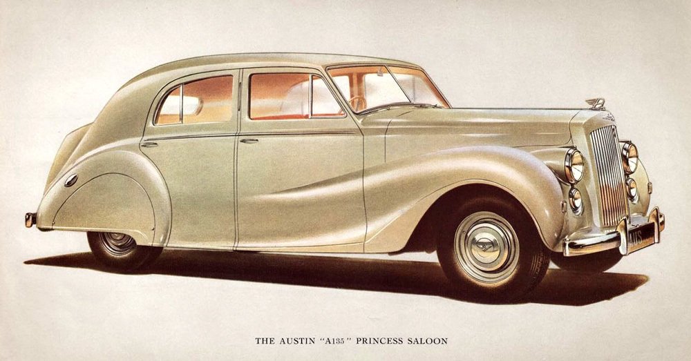 Sedan Austin A135 Princess Mark II se vyráběl v letech 1950 až 1953 se zakrytými zadními koly.