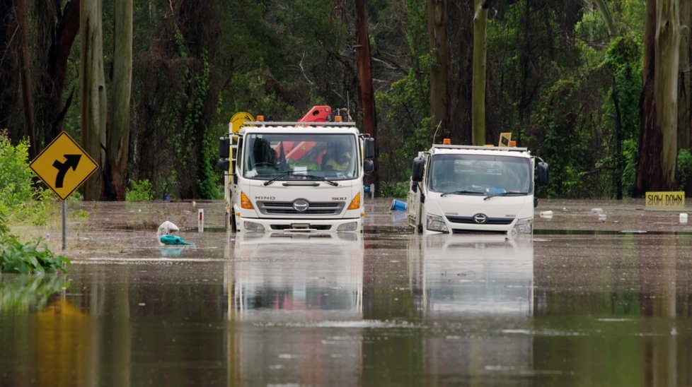 Silné deště způsobily v Austrálii povodně (20. 3. 2021).