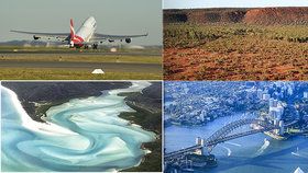 Aerolinky Qantas uspořádaly speciální let, lidé z okna uvidí hlavně přírodní krásy Austrálie.