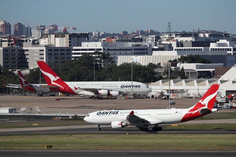 Letadla aerolinek Qantas.