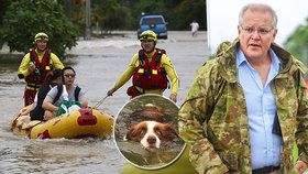 Australské město Townsville dál čelí stoleté povodni. Oblast navštívil premiér Scott Morrison.