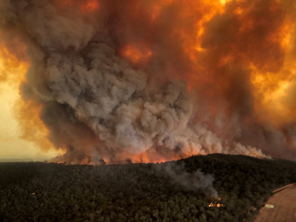 Ničivé požáry v Austrálii, (2. 1. 2020).