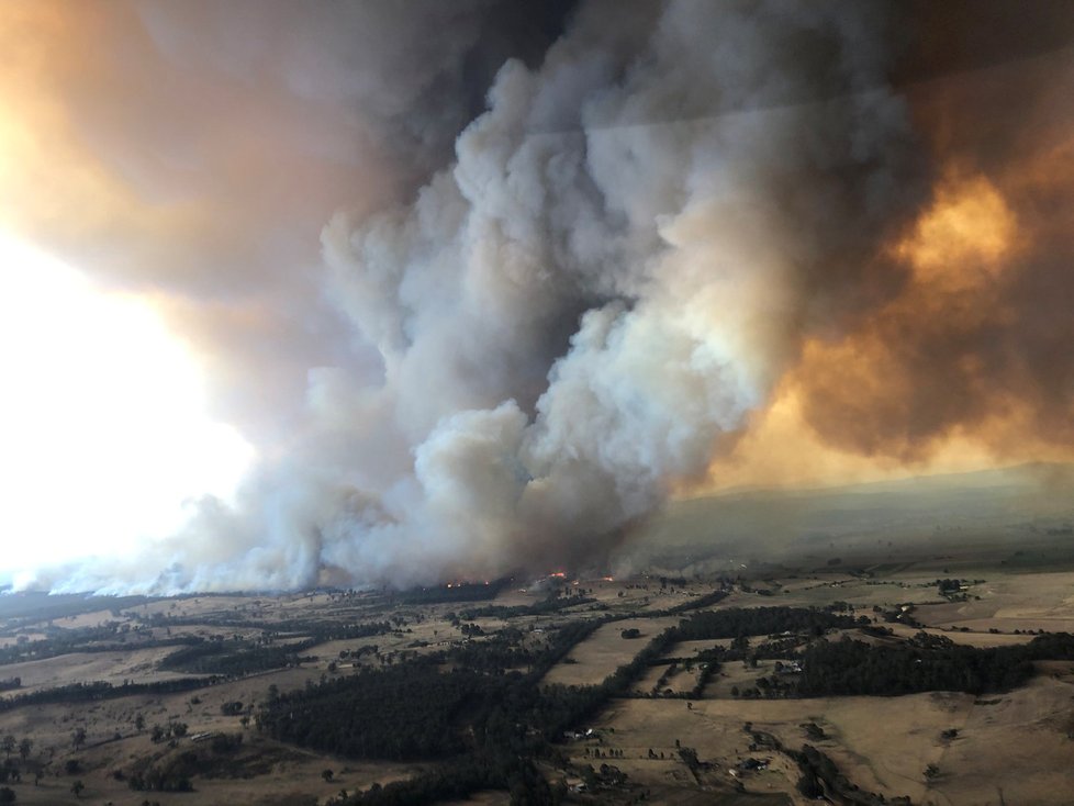 Ničivé požáry v Austrálii, (2. 1. 2020).