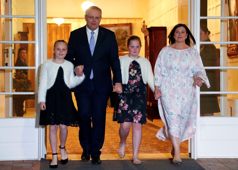 Australský premiér Scott Morrison s rodinou.