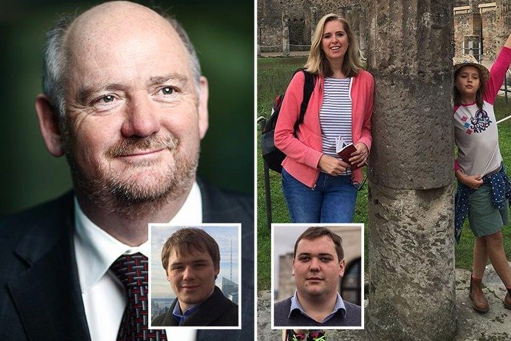 Oběti havárie: Richard Cousins se syny Edwardem a Williamem, Emma Bowdenová s dcerou Heather.