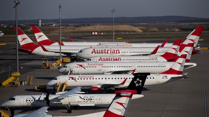 Letiště po celé Evropě plní odstavená letadla: Austria Airlines