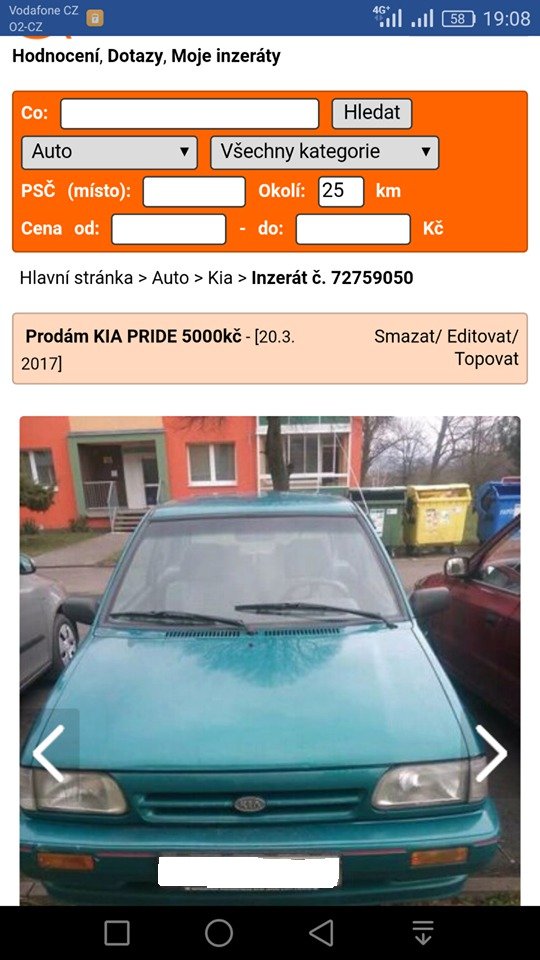 Manželé koupili auto přes inzerát.