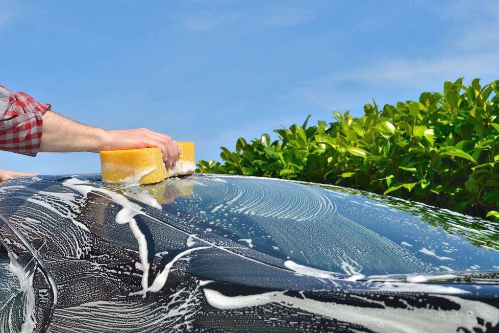 Na mytí auta vás stačí kbelík a houba.