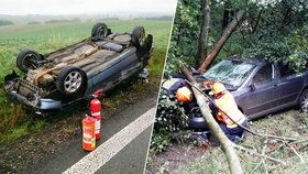 Během soboty řešili záchranáři na jihomoravských silnicích 16 vážných havárií. Ve třech případech museli řidiče a posádky z vraků vyprošťovat.