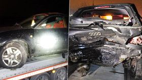 Řidič v luxusním bentley v Plzni narazil zezadu do Audi A3 a katapultoval tento vůz do příkopu. Poté z místa nehody utekl.