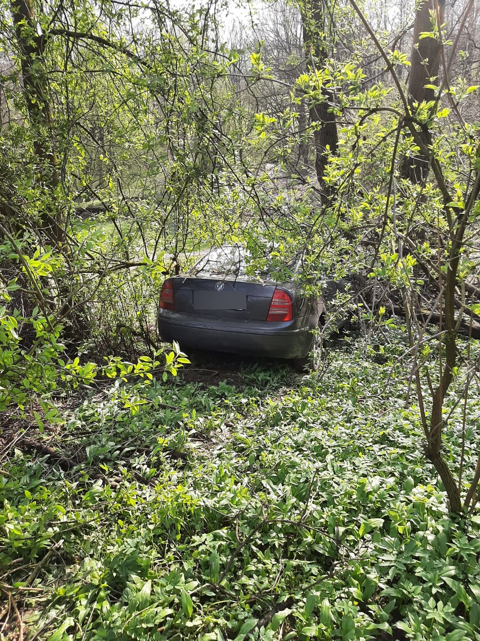 Muž s autem zahučel do křoví u řeky Lučiny.