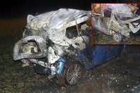 Pozor na zledovatělou vozovku: Dívka (†15) při nehodě uhořela v autě