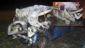 V tomhle vozu zemřela při noční nehodě na Rakovnicku mladá dívka. Uhořela poté, co plameny pohltily auto, které díky ledovce narazilo do stromu