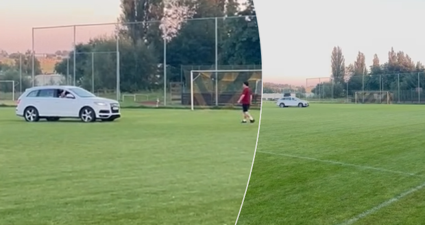 Záběry ze stadionu v Toužimi: Řidič v autě začal střílet z pistole!