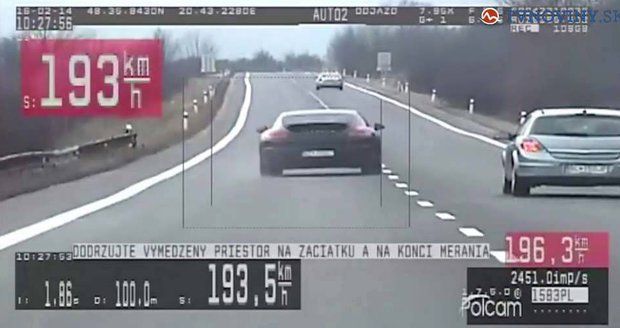 Porsche se řítilo rychlostí 193 km/h.