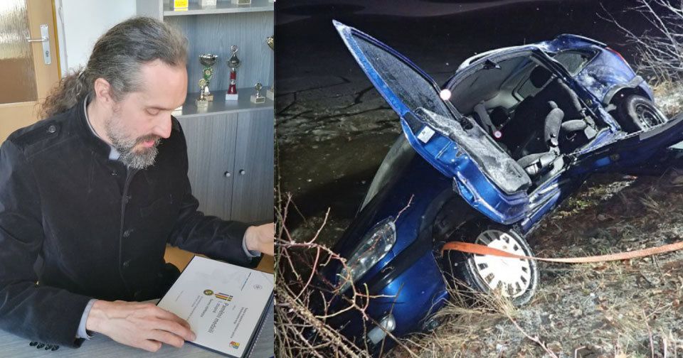 Daniel Vepřek zachránil život zraněnému řidiči. Policisté a hasiči ho za to ocenili.