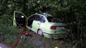 Nehoda u Štěpánova na Olomoucku: Auto narazilo do stromu, zraněny byly dvě ženy.