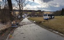 Nehoda na Jihlavsku: Autobus havaroval se 14 školáky!