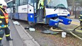 Řidič děčínského autobusu zemřel za jízdy: Cestující skončili po nehodě v křoví