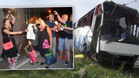 Čeští a slovenští turisté z autobusu, který havaroval v Srbsku.