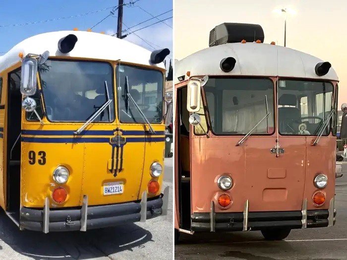 Adelita - školní autobus přestavený na obytný autobus