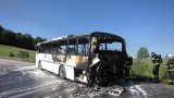 Na D1 hořel maďarský autobus: 35 cestujících je mimo nebezpečí