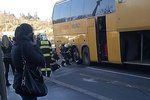 Hořel autobus Student Agency.